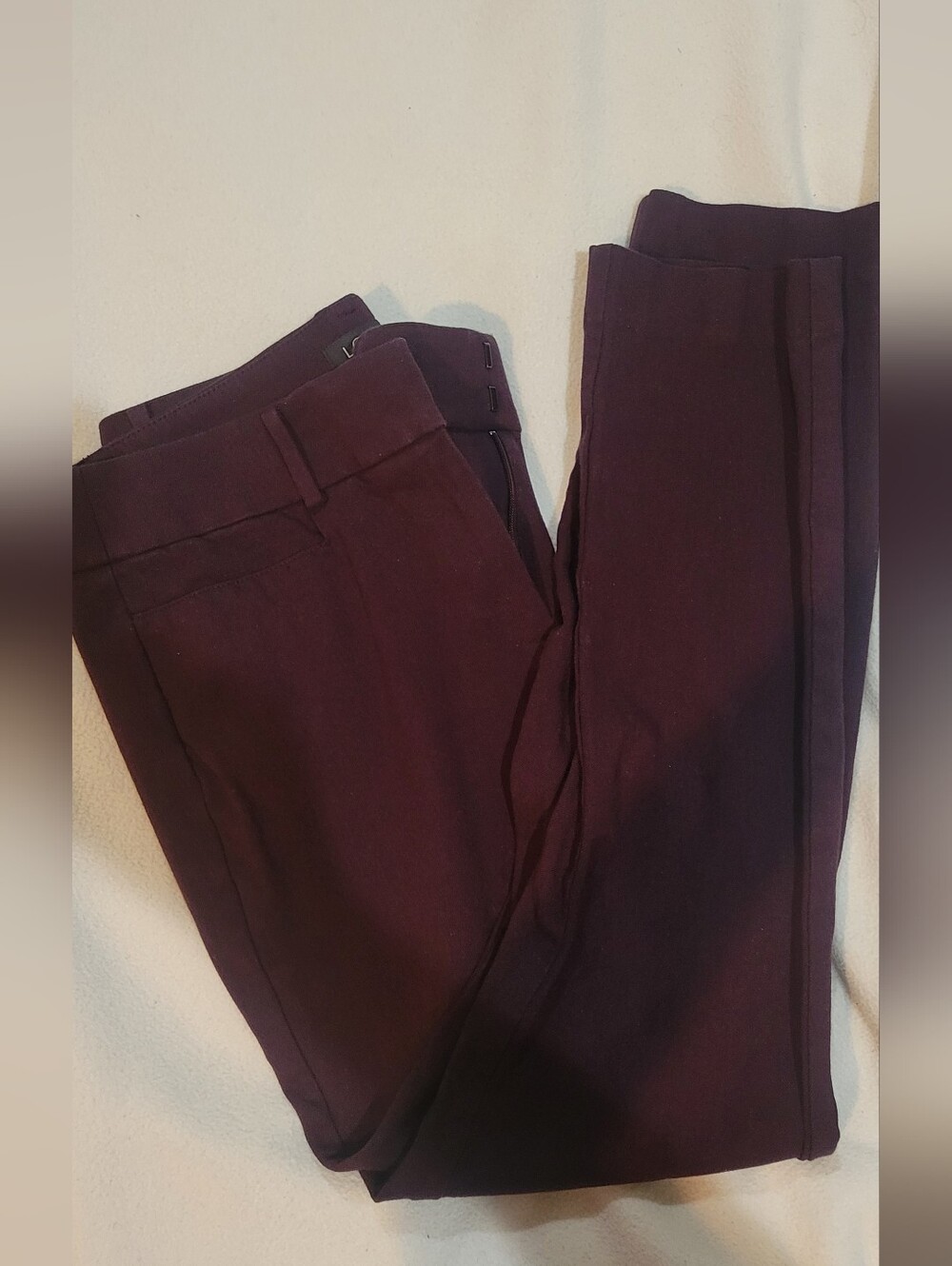 LOFT Dark Plum Skinny Pants